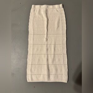 Cream knitted pencil skirt